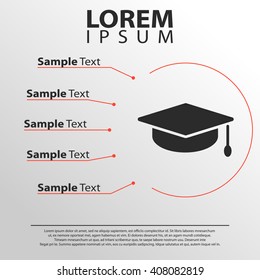 graduation hat icon. infographics template