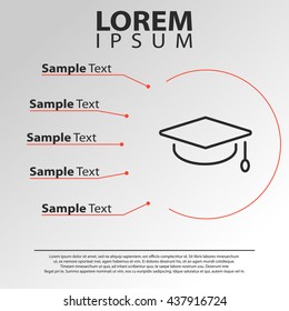 graduation hat icon. graduation hat infographics template