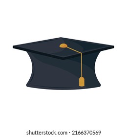 icono de sombrero de graduación aislado plano