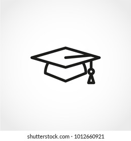 Graduation hat Icon Isolated on White Background