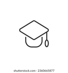 Graduation hat icon isolated on white background. Education symbol modern, simple, vector, icon for website design, mobile app, ui. Vector Illustration