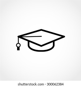 Graduation hat Icon Isolated on White Background