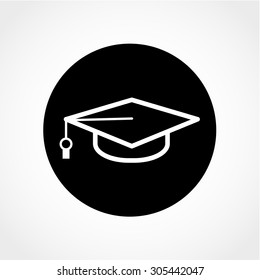 Graduation hat Icon Isolated on White Background