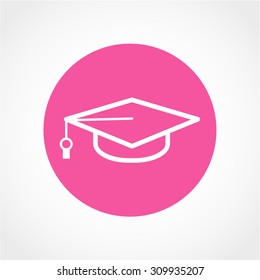 Graduation hat Icon Isolated on White Background