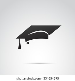 Graduation hat icon isolated on white background. Vector art.