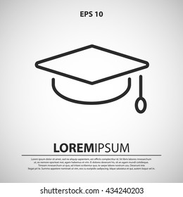 graduation hat icon. graduation hat line icon