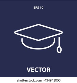 graduation hat icon. graduation hat line icon