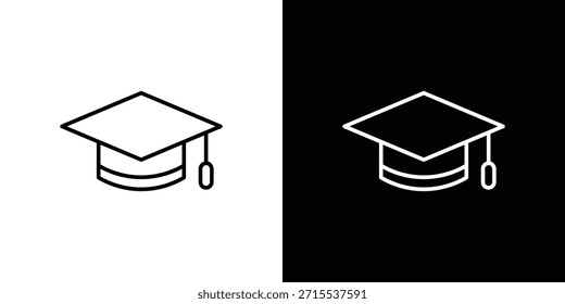 Graduação ícone chapéu em design de linha. Ícones de traçado editáveis.