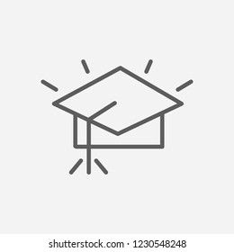 Graduation hat icon line symbol. Isolated vector illustration of  icon sign concept for your web site mobile app logo UI design.