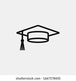 Graduation hat icon logo design. simple flat vector illustration