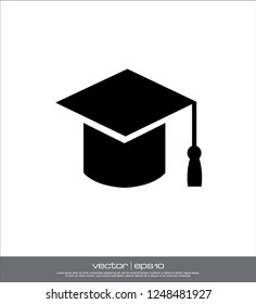 graduation hat icon logo template