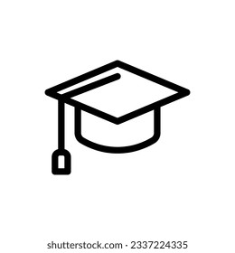 graduation hat icon or logo vector illustration isolated sign symbol suitable for display, website, logo and designer. High quality black style vector icon