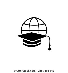 Graduation Hat icon logo vector. Education, Study and school logo icon symbols