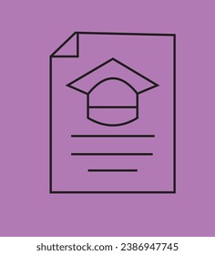 Graduation hat icon, mortarboard cap symbol
