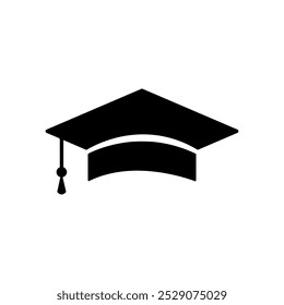 Graduation Hat Icon On White Vector Backgrounds.