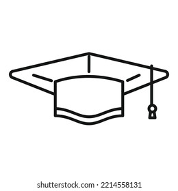 Graduation hat icon outline vector. College diploma. University student
