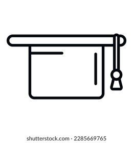 Graduation hat icon outline vector. Scientist test. Chemistry doctor