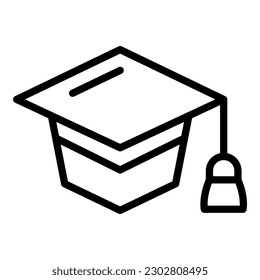 Graduation hat icon outline vector. Training staff. Course seminar