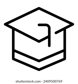 Graduation hat icon outline vector. Online education. School learning