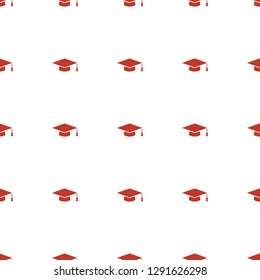 graduation hat icon pattern seamless white background. Editable filled graduation hat icon. graduation hat icon pattern for web and mobile.