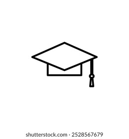 A graduation hat icon, representing education, completion, or academic achievements, commonly seen in school or university-related visuals.