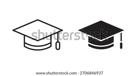 Graduation hat icon symbol for logo, web, app designs.