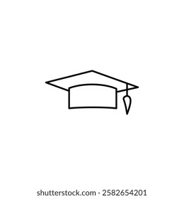 graduation hat icon thin line outline sign