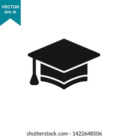 graduation hat icon in trendy flat design 