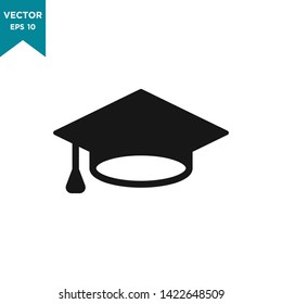 graduation hat icon in trendy flat design 