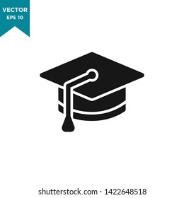 graduation hat icon in trendy flat design 