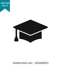 graduation hat icon in trendy flat design 