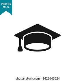 graduation hat icon in trendy flat design 