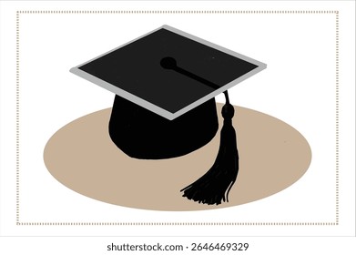 Graduation hat icon of university students and teacher