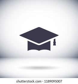 Graduation hat  icon vector 10 EPS