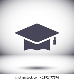 Graduation hat  icon vector 10 EPS