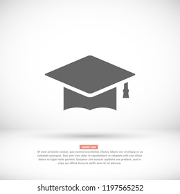 Graduation hat  icon vector 10 EPS