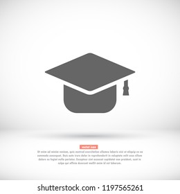 Graduation hat  icon vector 10 EPS