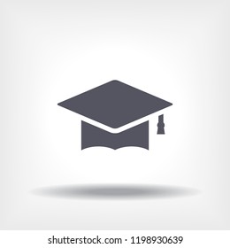Graduation hat  icon vector 10 EPS