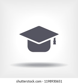 Graduation hat  icon vector 10 EPS