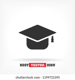Graduation hat  icon vector 10 EPS