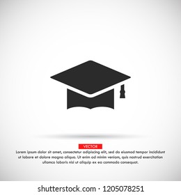 Graduation hat  icon vector 10 EPS
