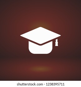 Graduation hat  icon vector 10 EPS