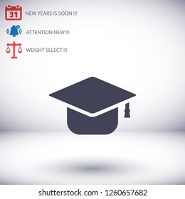 Graduation hat  icon vector 10 EPS