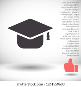 Graduation hat  icon vector 10 EPS