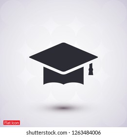Graduation hat  icon vector 10 EPS