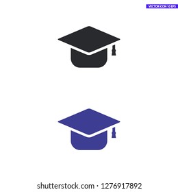 Graduation hat  icon vector 10 EPS