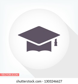 Graduation hat  icon vector 10 EPS