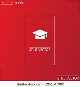 Graduation hat  icon vector 10 EPS