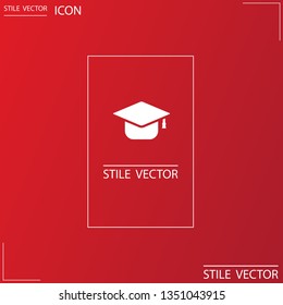 Graduation hat  icon vector 10 EPS