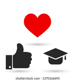 Graduation hat  icon vector 10 EPS